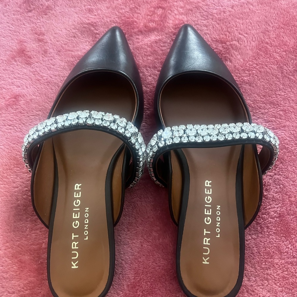 Nordstrom Black Crystal Embellished Mules